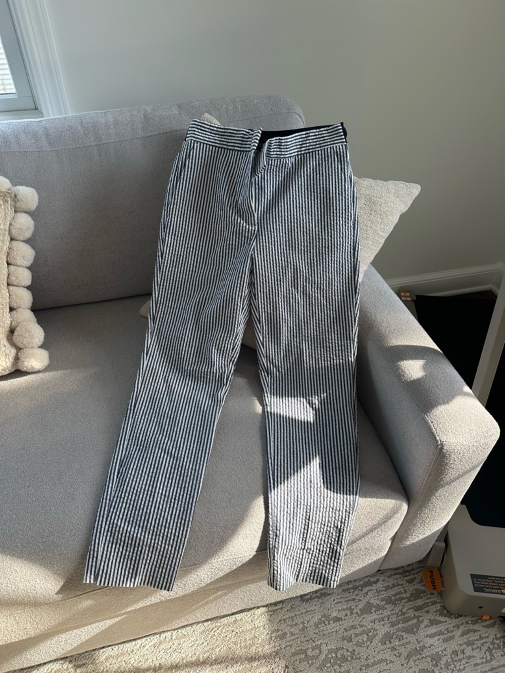 Zara Navyand White Pinstripe Chinos